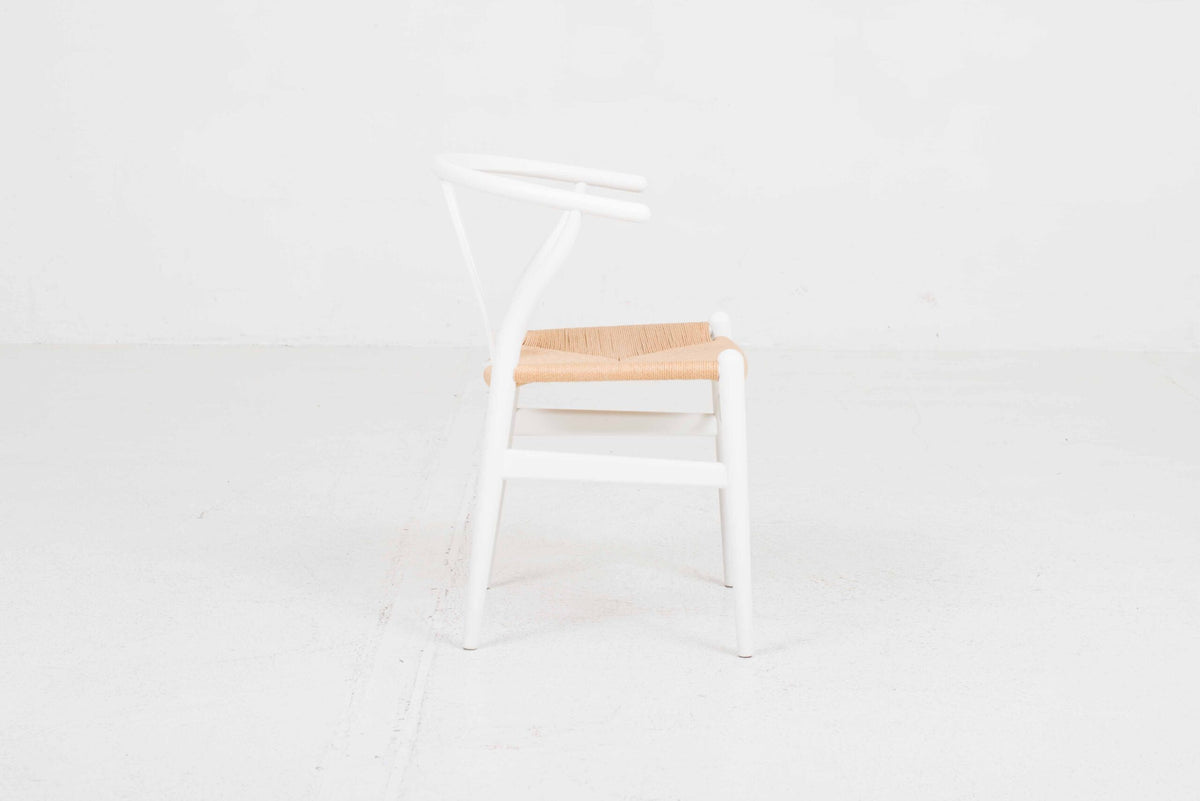 Vintage Stuhl Wishbone von Hans J. Wegner für Carl Hansen und Søn, Buche Weiß