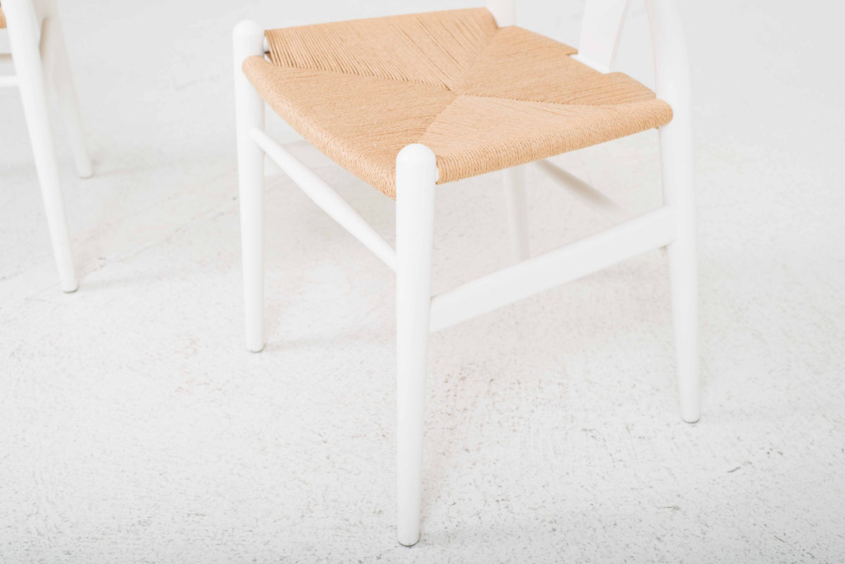 Vintage Stuhl Wishbone von Hans J. Wegner für Carl Hansen und Søn, Buche Weiß