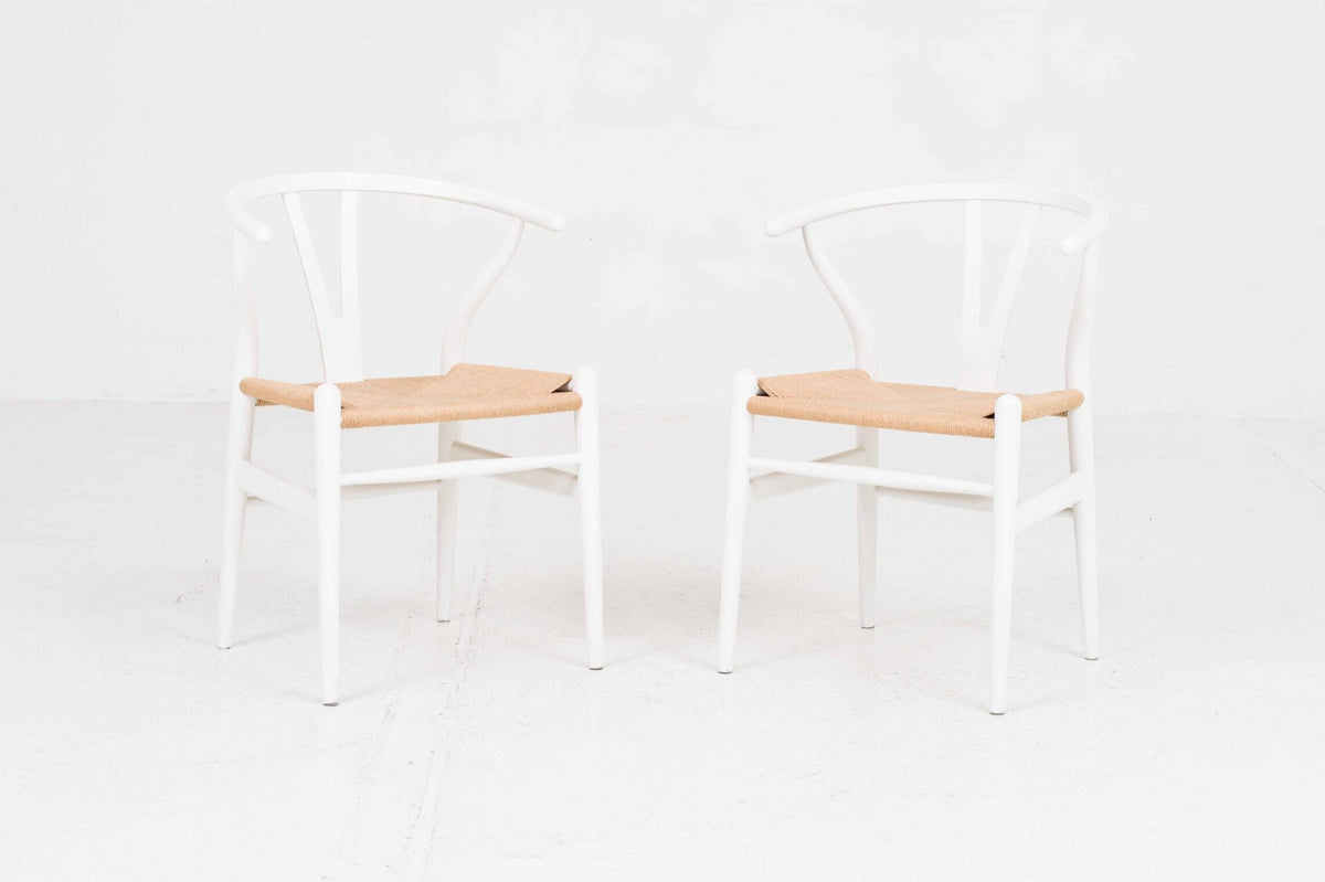 Vintage Stuhl Wishbone von Hans J. Wegner für Carl Hansen und Søn, Buche Weiß