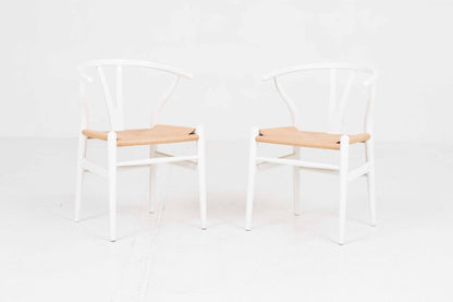 Vintage Stuhl Wishbone von Hans J. Wegner für Carl Hansen und Søn, Buche Weiß