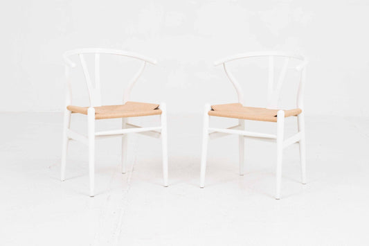 Vintage Stuhl Wishbone von Hans J. Wegner für Carl Hansen und Søn, Buche Weiß