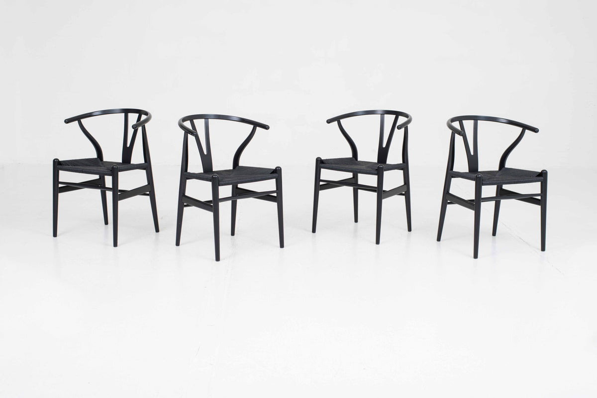 Set von 4 Vintage Wishbone Stuhl von Hans J. Wegner für Carl Hansen und Søn