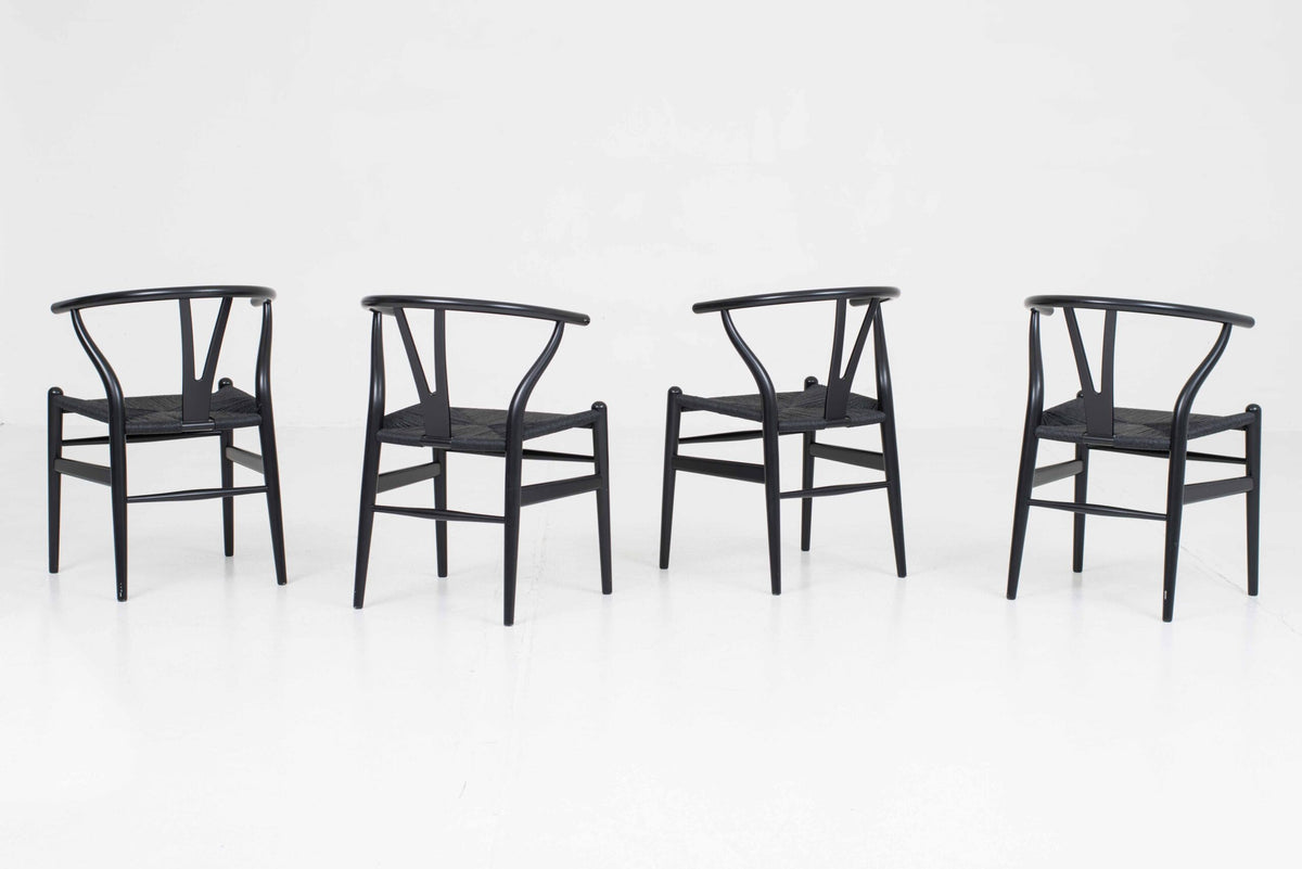 Set von 4 Vintage Wishbone Stuhl von Hans J. Wegner für Carl Hansen und Søn