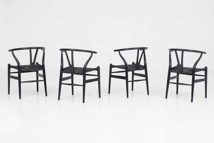 Set von 4 Vintage Wishbone Stuhl von Hans J. Wegner für Carl Hansen und Søn