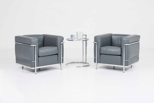 Set von 2 Vintage Sessel LC2 Grand Confort von Le Corbusier für Cassina