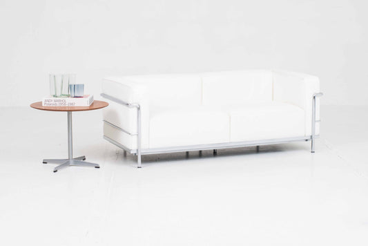 Vintage Sofa "LC3" von Le Corbusier für Cassina in weißem Leder