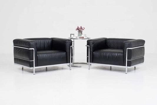 Vintage Sessel LC3 Grand Confort von Le Corbusier für Cassina, schwarzes Leder