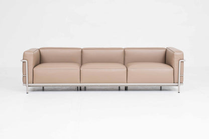 Vintage Sofa LC3 von Le Corbusier für Cassina sandfarbenes Leder