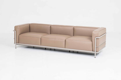 Vintage Sofa LC3 von Le Corbusier für Cassina sandfarbenes Leder