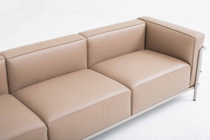 Vintage Sofa LC3 von Le Corbusier für Cassina sandfarbenes Leder