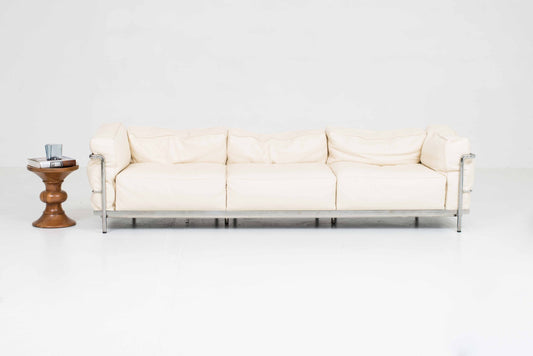 Vintage Sofa LC3 von Le Corbusier für Cassina in cremeweiss