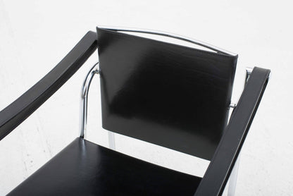 Fauteuil lounge vintage LC1 de Le Corbusier pour Cassina en cuir noir