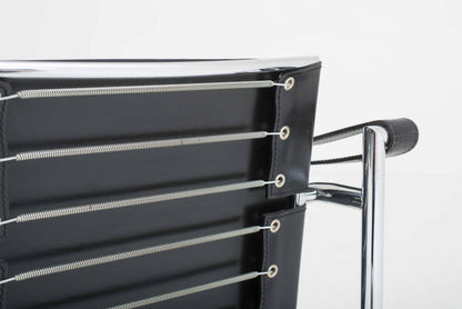 Fauteuil lounge vintage LC1 de Le Corbusier pour Cassina en cuir noir