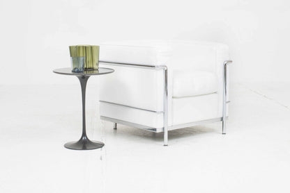 Fauteuil vintage LC2 de Le Corbusier pour Cassina en cuir blanc