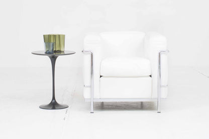 Fauteuil vintage LC2 de Le Corbusier pour Cassina en cuir blanc