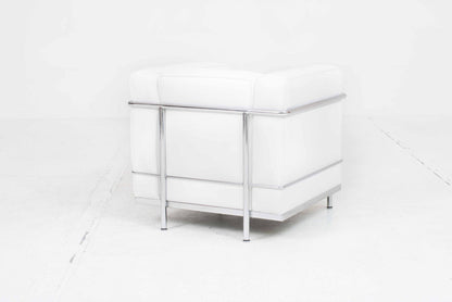 Fauteuil vintage LC2 de Le Corbusier pour Cassina en cuir blanc