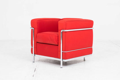 Fauteuil vintage LC2 de Le Corbusier pour Cassina en rouge