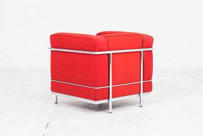Fauteuil vintage LC2 de Le Corbusier pour Cassina en rouge