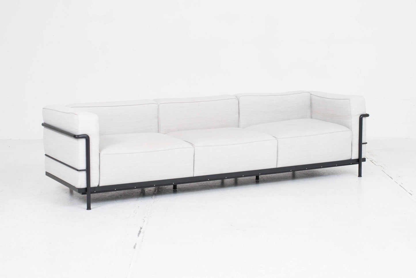 Cassina LC3 sofa by Le Corbusier in grey fabric