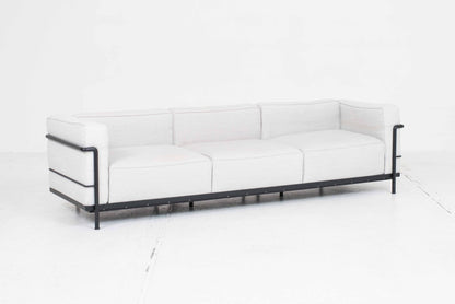 Cassina LC3 sofa by Le Corbusier in grey fabric