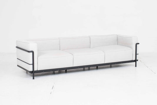 Cassina LC3 sofa by Le Corbusier in grey fabric