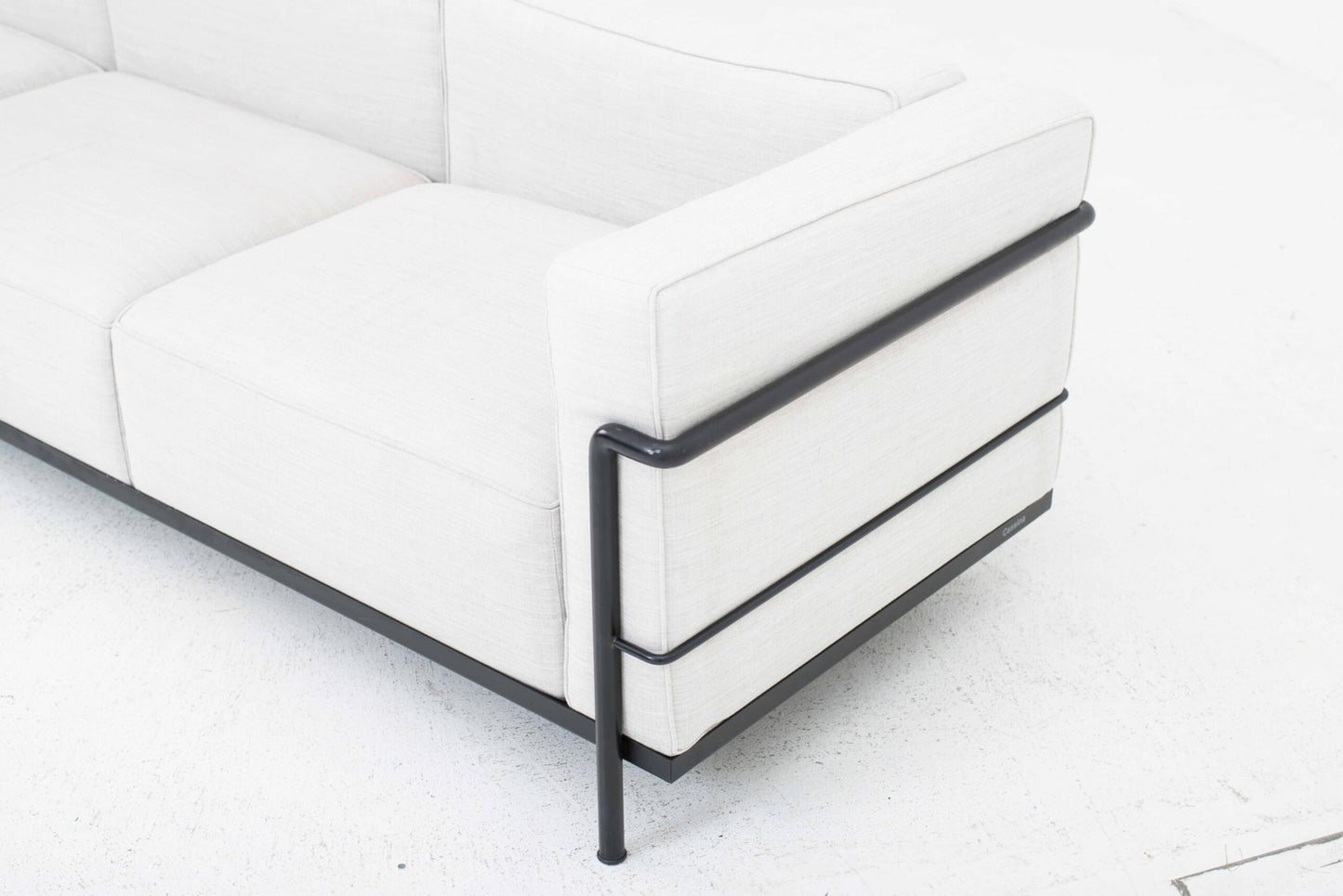 Cassina LC3 sofa by Le Corbusier in grey fabric