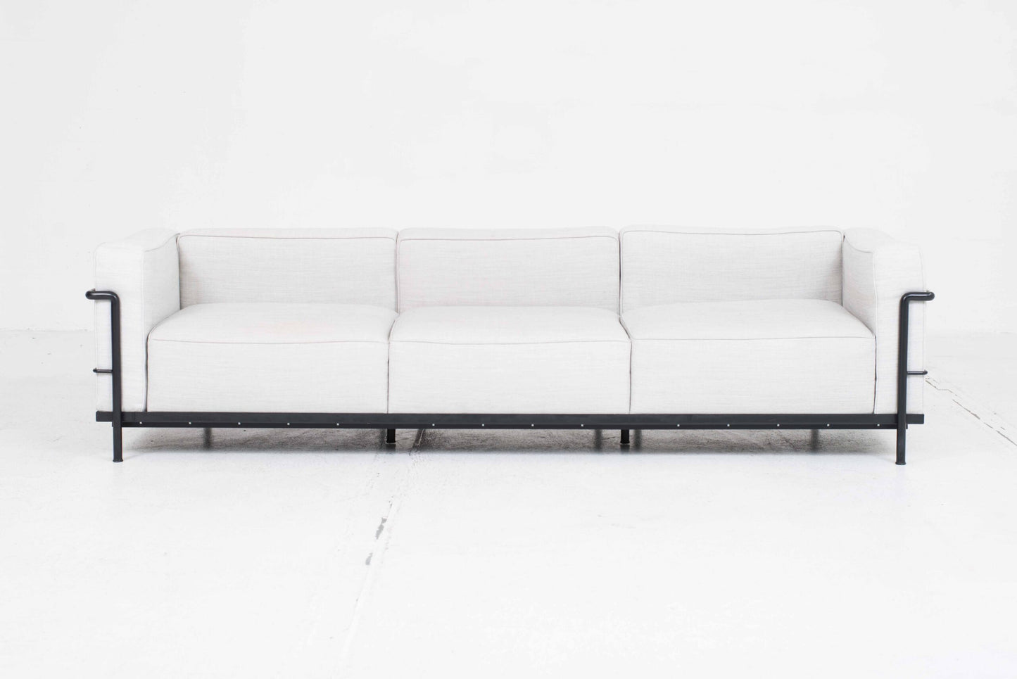 Cassina LC3 sofa by Le Corbusier in grey fabric