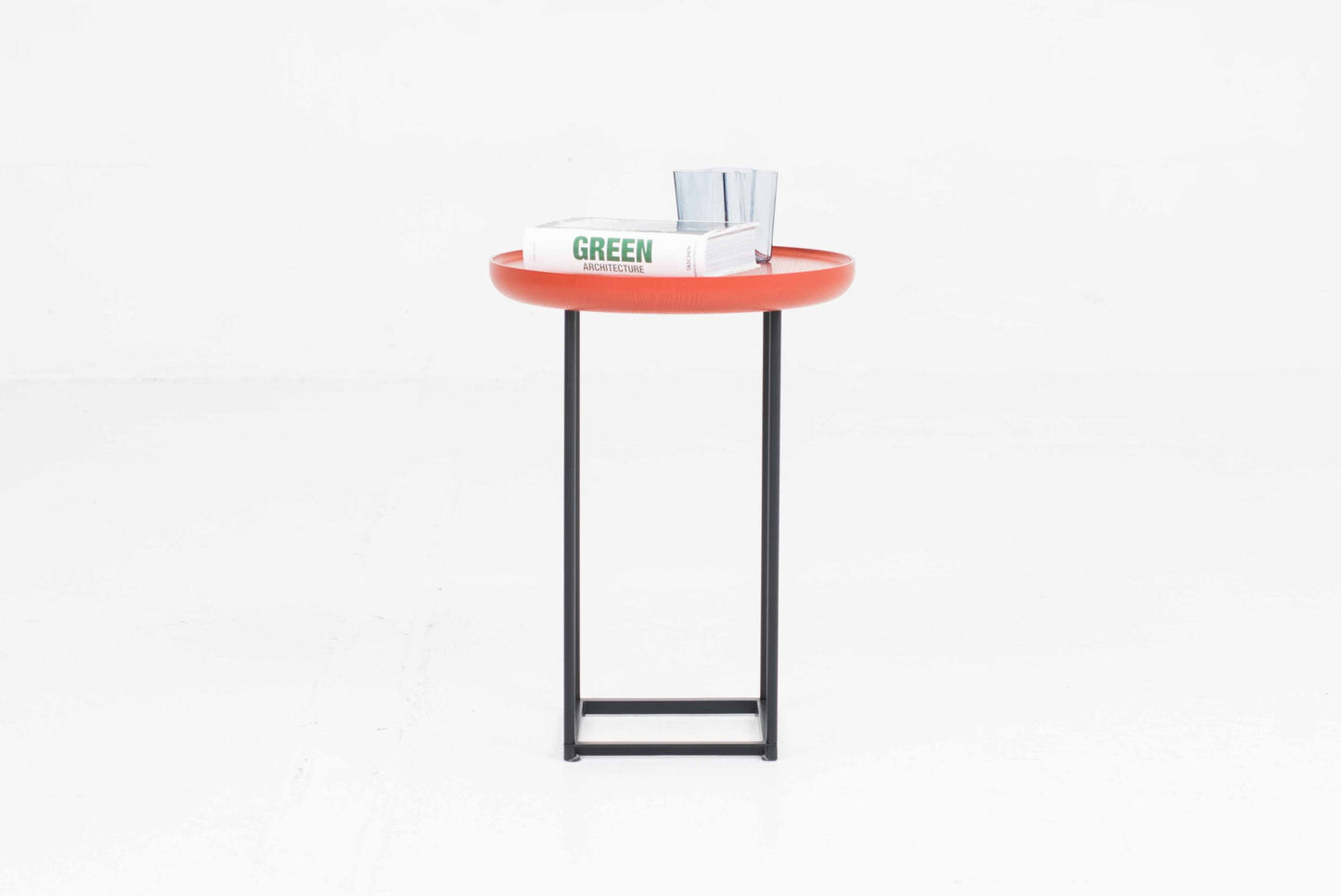 Vintage Beistelltisch Torei von Luca Nichetto für Cassina orange-rot, schwarz