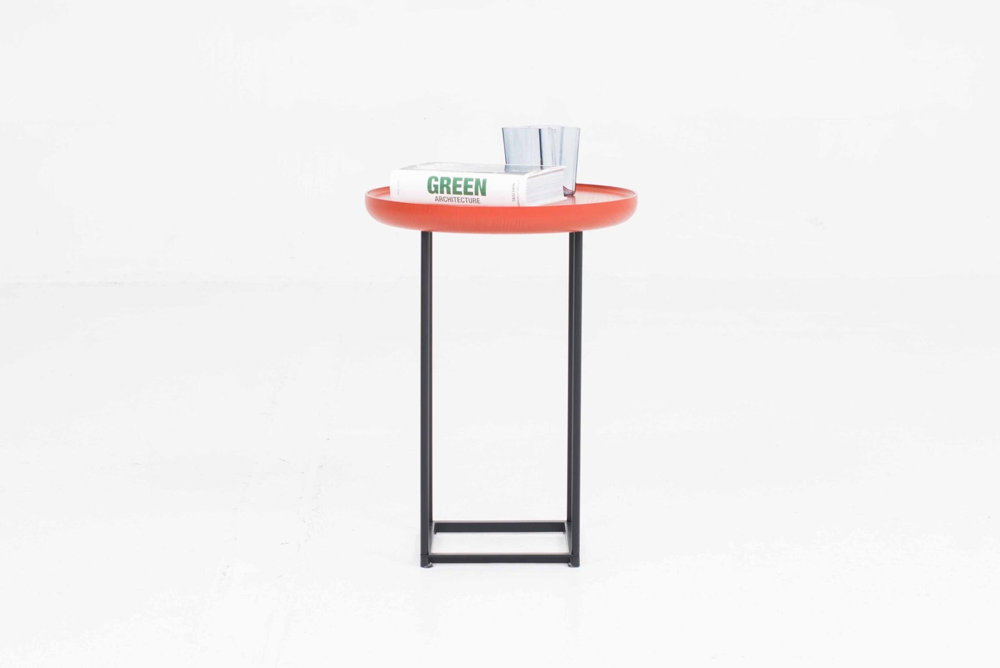 Vintage Beistelltisch Torei von Luca Nichetto für Cassina orange-rot, schwarz