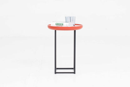 Vintage Beistelltisch Torei von Luca Nichetto für Cassina orange-rot, schwarz