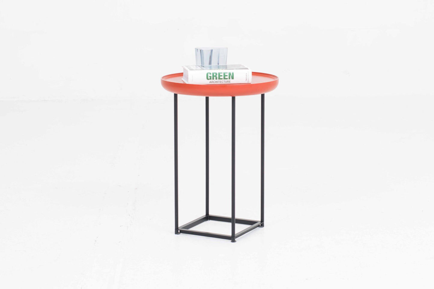 Vintage Beistelltisch Torei von Luca Nichetto für Cassina orange-rot, schwarz