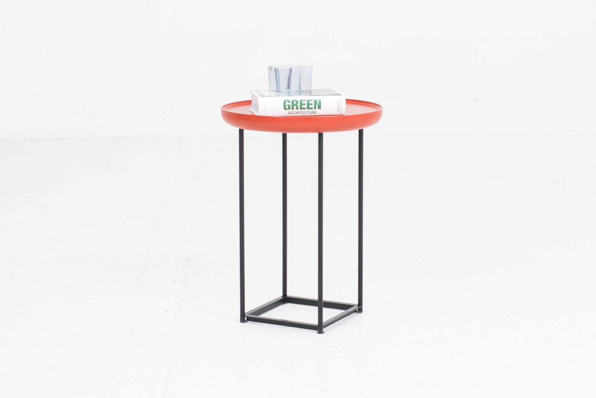 Vintage Beistelltisch Torei von Luca Nichetto für Cassina orange-rot, schwarz