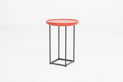 Vintage Beistelltisch Torei von Luca Nichetto für Cassina orange-rot, schwarz