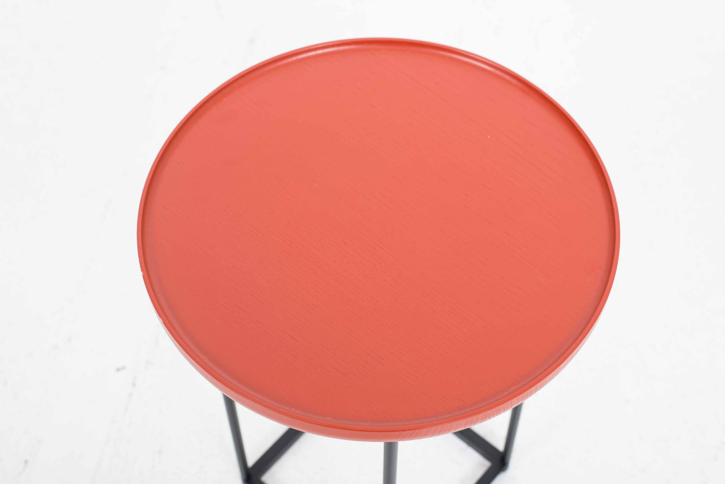 Vintage Beistelltisch Torei von Luca Nichetto für Cassina orange-rot, schwarz