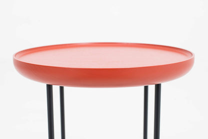 Vintage Beistelltisch Torei von Luca Nichetto für Cassina orange-rot, schwarz