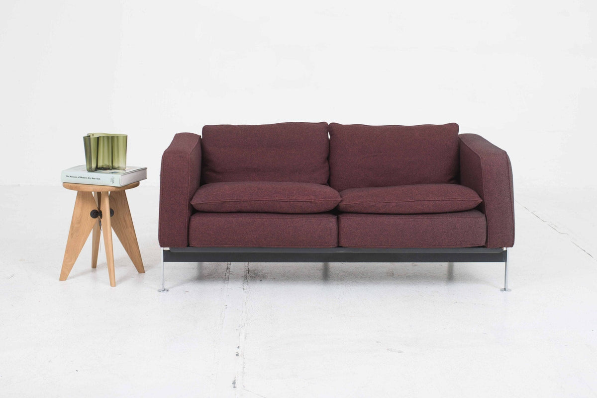 Vintage Sofa RH 302 von Robert Haussmann für de Sede bordeauxviolett