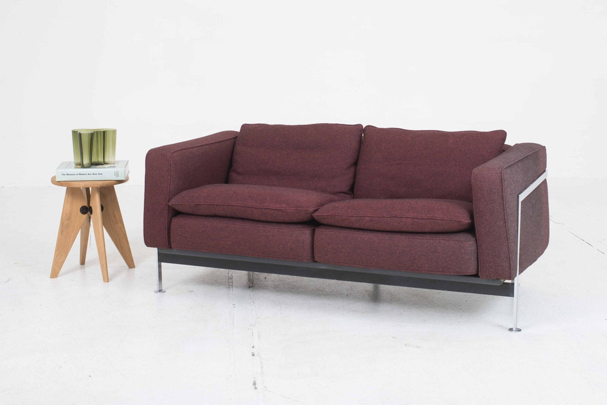 Vintage Sofa RH 302 von Robert Haussmann für de Sede bordeauxviolett