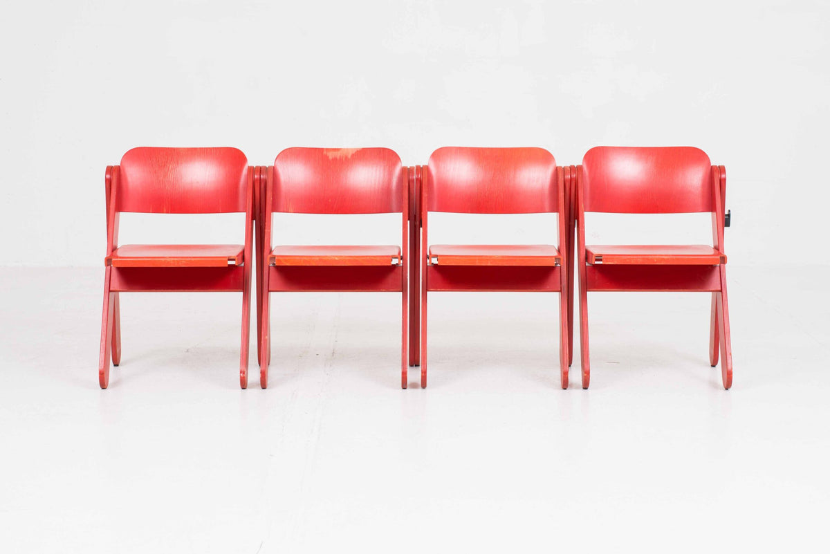 Set von 4 Vintage Klappstuhl von Robert und Trix Haussmann für Dietiker