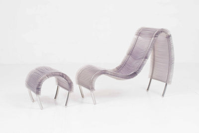 Chaise Longue and Ottoman "Pororoca" by Flávia Alves de Souza for Edra
