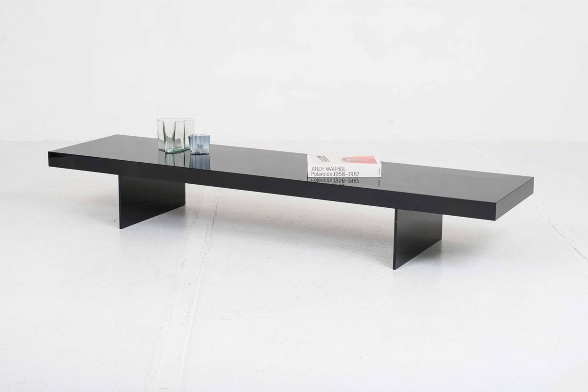 Konsolentisch / Sitzbank schwarz glänzend lackiert, 240 cm