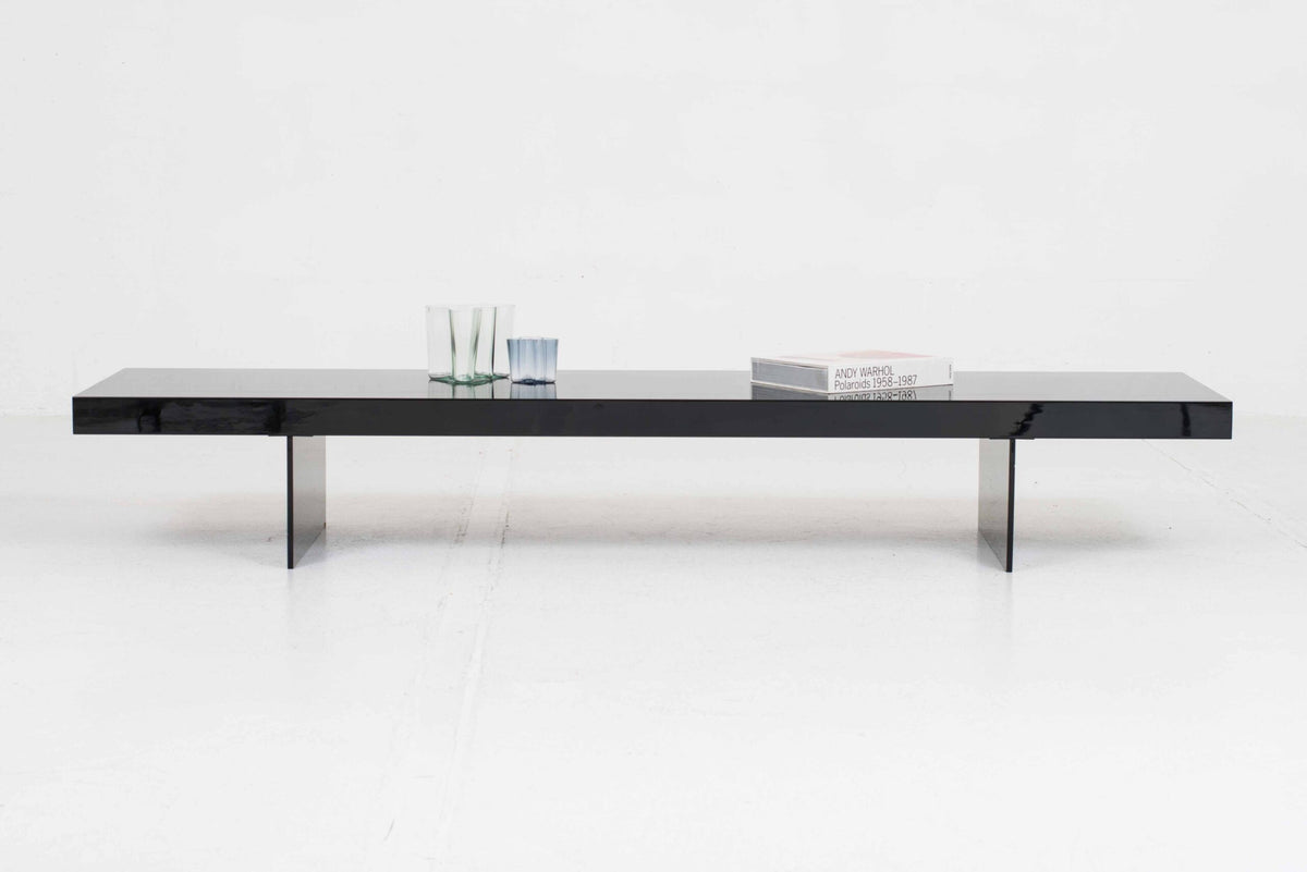 Konsolentisch / Sitzbank schwarz glänzend lackiert, 240 cm