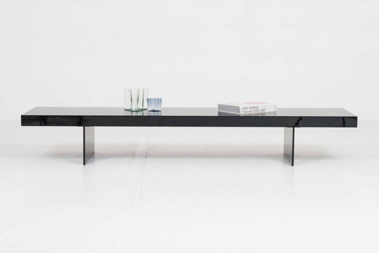 Konsolentisch / Sitzbank schwarz glänzend lackiert, 240 cm