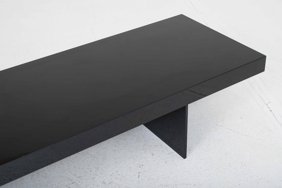 Konsolentisch / Sitzbank schwarz glänzend lackiert, 240 cm