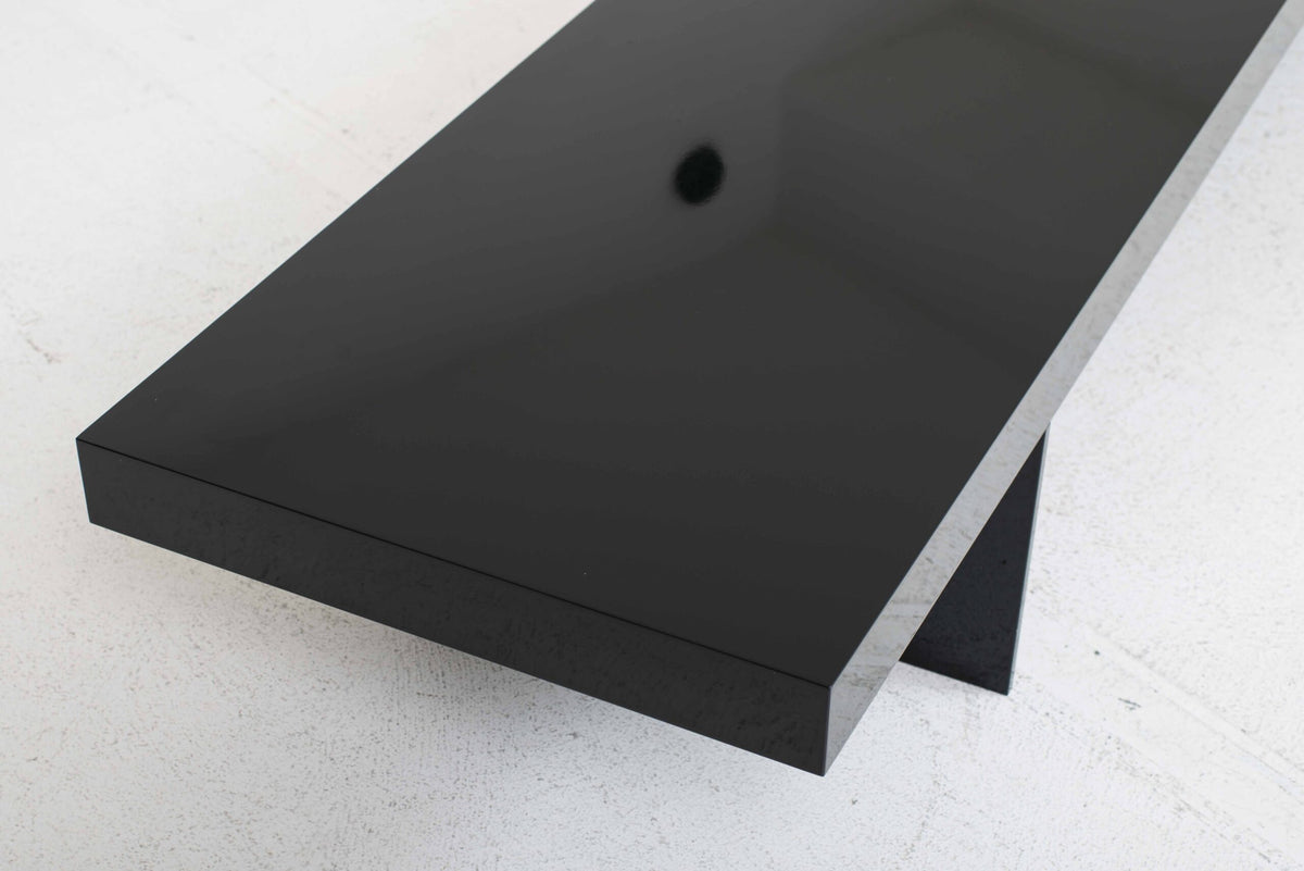 Konsolentisch / Sitzbank schwarz glänzend lackiert, 240 cm
