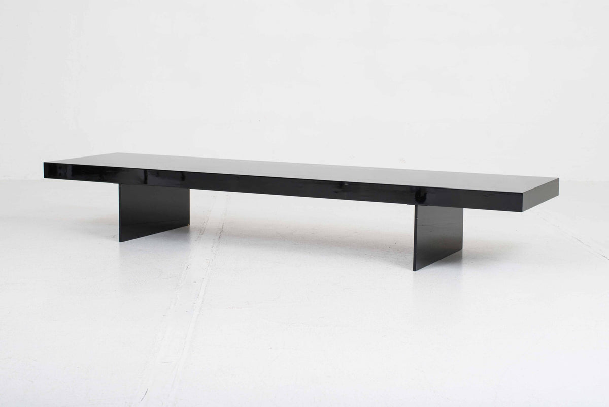 Konsolentisch / Sitzbank schwarz glänzend lackiert, 240 cm