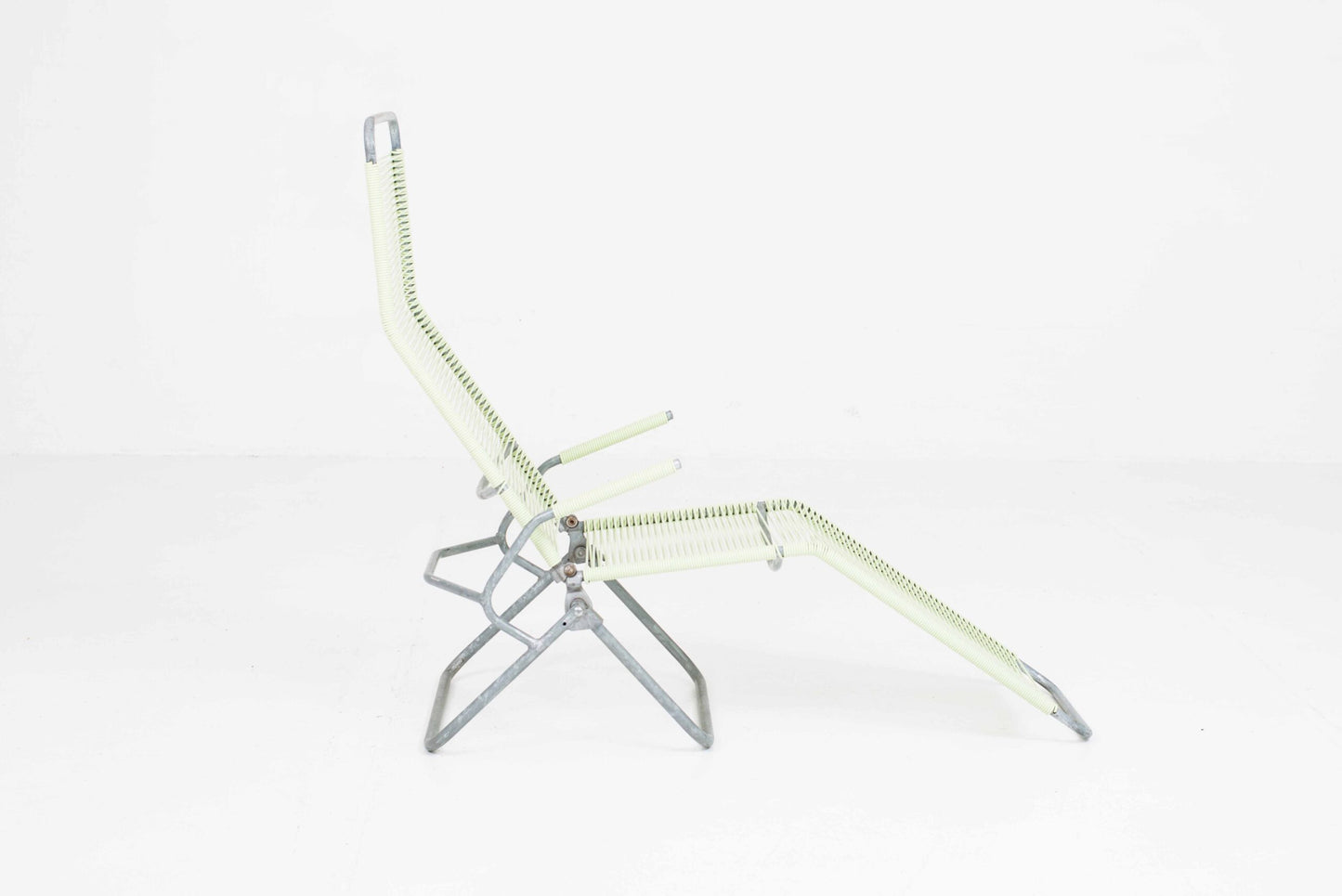 Vintage Liegestuhl Spaghetti von Huldreich Altorfer für Embru in Hellgrün
