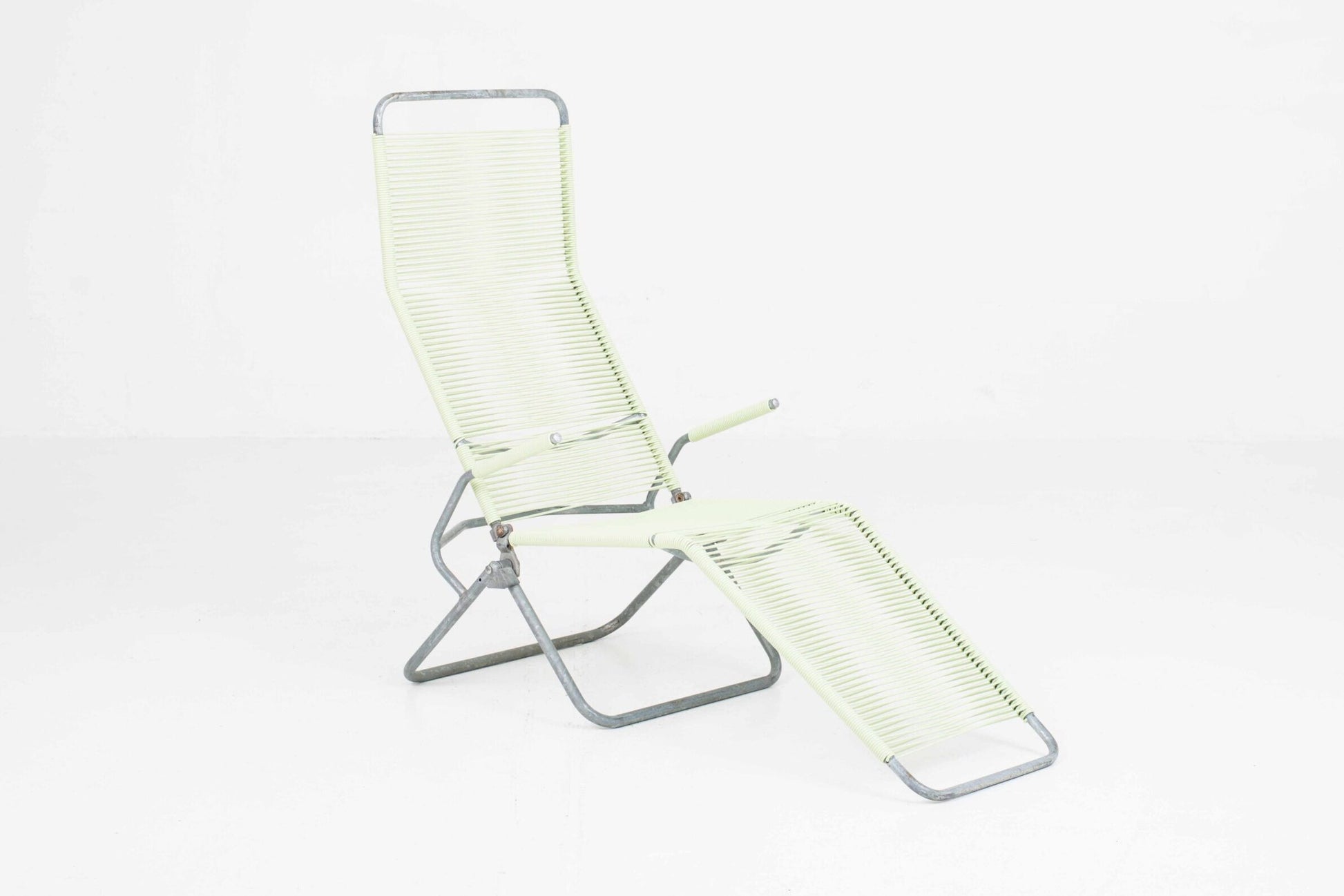 Vintage Liegestuhl Spaghetti von Huldreich Altorfer für Embru in Hellgrün
