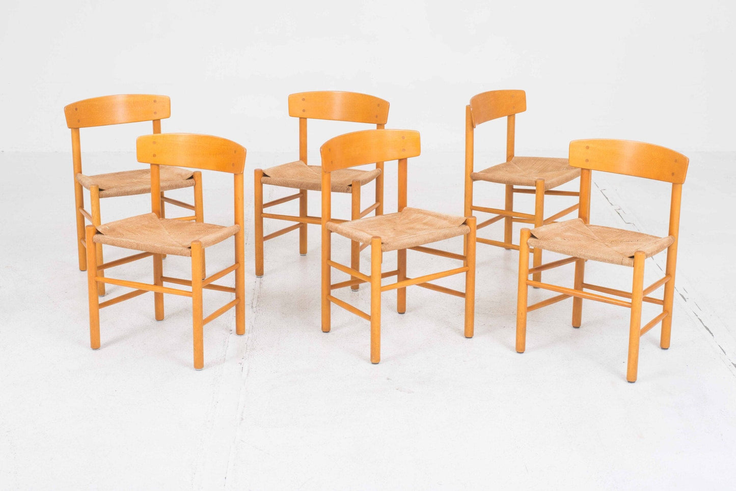 Chaise vintage J39 de Børge Mogensen pour FDB Mobler set de 6