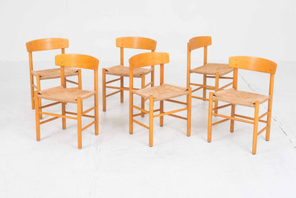 Chaise vintage J39 de Børge Mogensen pour FDB Mobler set de 6