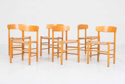 Chaise vintage J39 de Børge Mogensen pour FDB Mobler set de 6